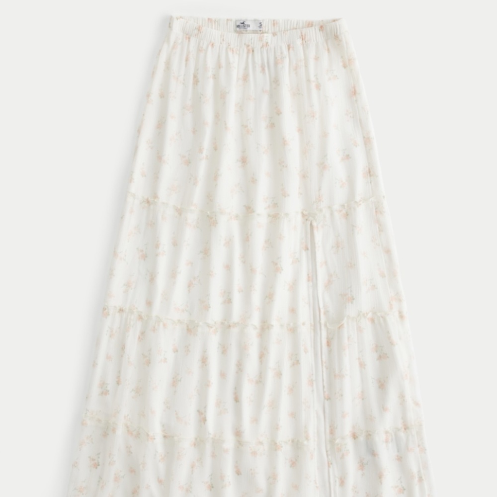 Hollister Cream Floral Maxi Skirt